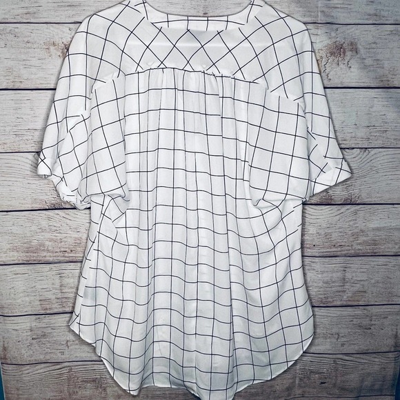 Women’s Worthington white and black grid patterned blouse, NWT - Picture 6 of 6